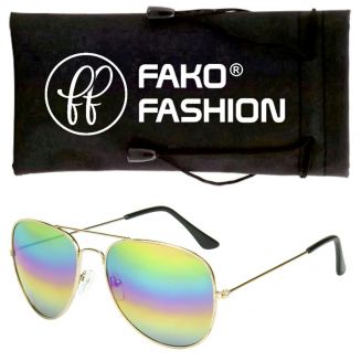 Fako Fashion® - Kinder Pilotenbril - Piloot Zonnebril - Goud - Regenboog