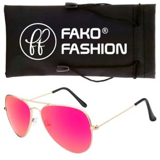Fako Fashion® - Kinder Pilotenbril - Piloot Zonnebril - Goud - Fuchsia