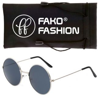 Fako Fashion® - Kinder Zonnebril - Ronde Glazen - Gabber Bril - Zilver - Zwart