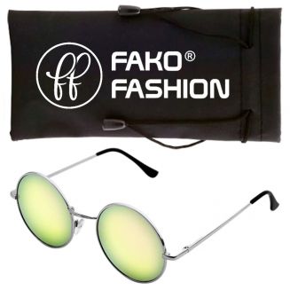 Fako Fashion® - Kinder Zonnebril - Ronde Glazen - Gabber Bril - Zilver - Groen
