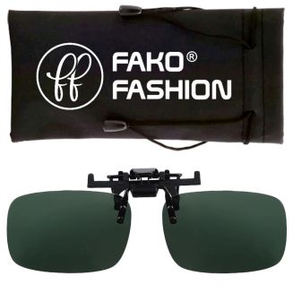 Fako Fashion® - Clip On Voorzet Zonnebril - Large - 134x39mm - Donkergroen