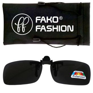 Fako Fashion® - Clip On Voorzet/Overzet/Opzet Zonnebril - Premium - Polarized - Gepolariseerd - 128x44mm - Zwart