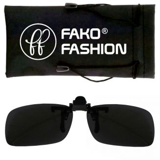 Fako Fashion® - Clip On Voorzet Zonnebril - Overzet Clip-on - Polariserend - Polarized - Large - 140x40mm - Grijs