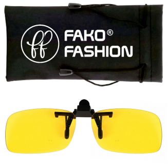 Fako Fashion® - Clip On Voorzet Zonnebril - Small - 125x33mm - Geel