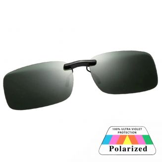 Fako Sunglasses® - Clip On Voorzet Zonnebril - Overzet Clip-on - Polariserend - Polarized - Small - 135x37mm - Groen