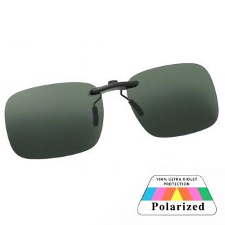 Fako Sunglasses® - Clip On Voorzet Zonnebril - Overzet Clip-on - Polariserend - Polarized - Medium - 135x40mm - Groen