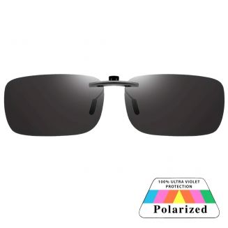 Fako Sunglasses® - Clip On Voorzet Zonnebril Metal - Overzet Clip-on - Polariserend - Polarized - Small - 135x37mm - Zwart