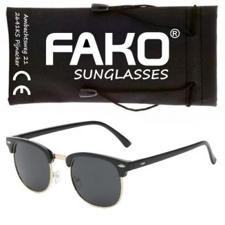 Fako Sunglasses® - Club Style Zonnebril - Polariserend - Dames - Heren - Zwart/Goud
