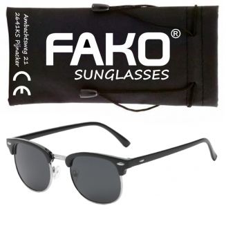 Fako Sunglasses® - Club Style Zonnebril - Polariserend - Dames - Heren - Zwart/Zilver