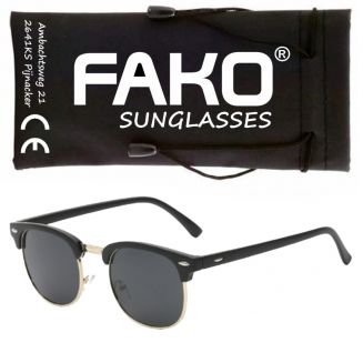 Fako Sunglasses® - Club Style Zonnebril - Polariserend - Dames - Heren - Mat Zwart/Goud