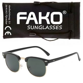 Fako Sunglasses® - Club Style Zonnebril - Polariserend - Dames - Heren - Zwart/Goud - Donkergroen