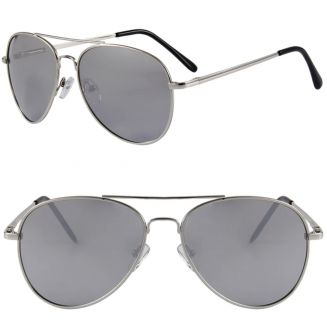 Fako Sunglasses® - Pilotenbril - Piloot Zonnebril - Heren Zonnebril - Dames Zonnebril - Model Bruce - Zilver - Zilver