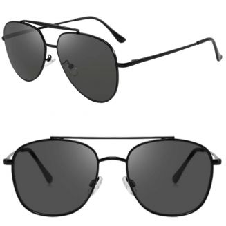 Fako Sunglasses® - Pilotenbril Metal - Piloot Zonnebril - Heren Zonnebril - Dames Zonnebril - Model Marc - Zwart