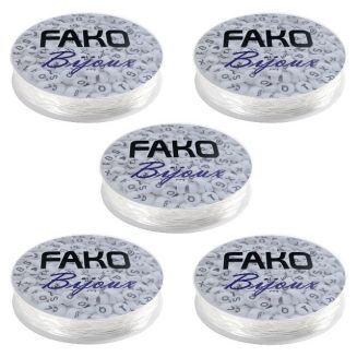 Fako Bijoux® - 5 Rollen Elastisch Nylon Draad - Sieraden Maken - 0.7mm - 5x12 Meter - Transparant - 5 Stuks