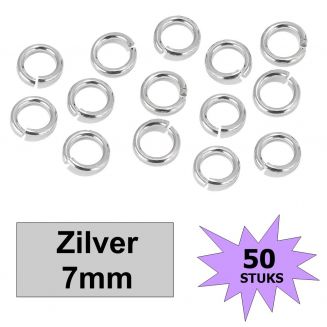 Fako Bijoux® - Oogjes - Ringetjes - Sieraden Maken - Zilverkleurig - 7mm - 50 Stuks