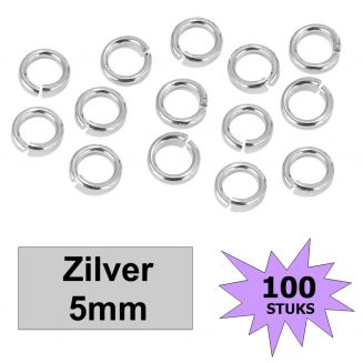 Fako Bijoux® - Oogjes - Ringetjes - Sieraden Maken - Zilverkleurig - 5mm - 100 Stuks