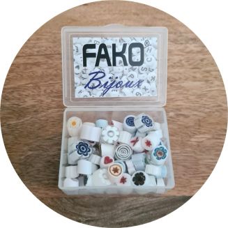 Fako Bijoux® - Millefiori Glas - Sieraden Maken - 7-12mm - 50 Gram - Wit