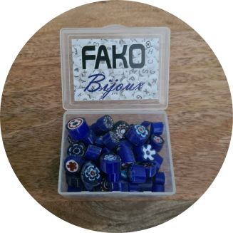 Fako Bijoux® - Millefiori Glas - Sieraden Maken - 7-12mm - 50 Gram - Donkerblauw