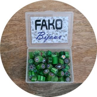 Fako Bijoux® - Millefiori Glas - Sieraden Maken - 7-12mm - 50 Gram - Donkergroen