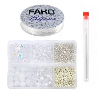 Fako Bijoux® - DIY Kralen Set - Glas Kralen Set - Sieraden Maken - 698 Stuks - Crystal AB