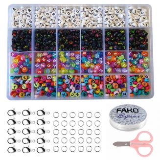 Fako Bijoux® - Letterkralen Set - Letter Beads - Alfabet Kralen - Sieraden Maken - 1000 Stuks - Mix