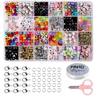 Fako Bijoux® - DIY Kralen Set - Letterkralen - Letter Beads - Acryl - Alfabet Kralen - Sieraden Maken - Super Mix