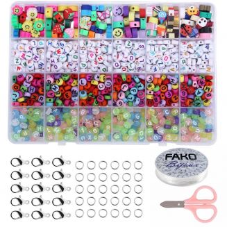 Fako Bijoux® - Letterkralen Set - Letter Beads - Alfabet Kralen - Sieraden Maken - Kleikralen Mix