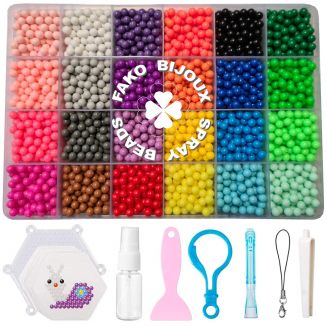 Fako Bijoux® - Magic Water Sticky Spray Beads Set Medium - Klevende Waterkralen - Waterparels - Kinderen - 24 Kleuren - 5mm - 3000 Stuks