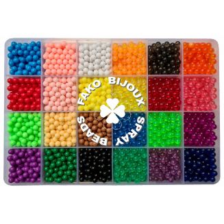 Fako Bijoux® - Magic Water Sticky Spray Beads Box - Klevende Waterkralen - Waterparels - Kinderen - 12+12 Kleuren - 5mm - 3000 Stuks