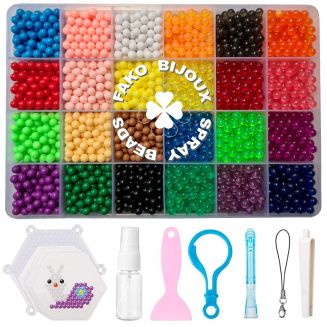 Fako Bijoux® - Magic Water Sticky Spray Beads Set Large - Klevende Waterkralen - Waterparels - Kinderen - 12+12 Kleuren - 5mm - 3000 Stuks