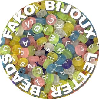 Fako Bijoux® - Letterkralen - Letter Beads - Alfabet Kralen - Sieraden Maken - 500 Stuks - Transparant Spring