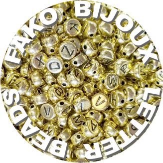 Fako Bijoux® - Letterkralen - Letter Beads - Alfabet Kralen - Sieraden Maken - 500 Stuks - Goud