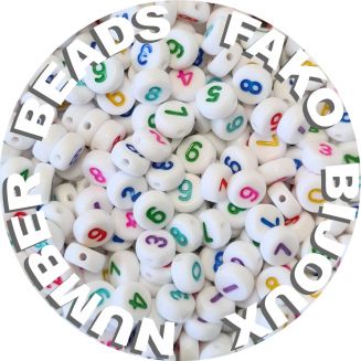 Fako Bijoux® - Cijferkralen  - Number Beads - Acryl Kralen - Sieraden Maken - 250 Stuks - Regenboog