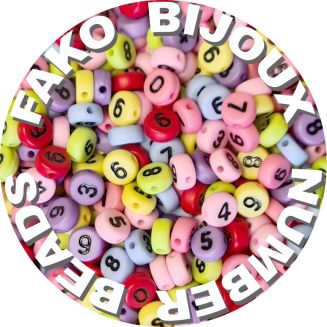 Fako Bijoux® - Cijferkralen  - Number Beads - Acryl Kralen - Sieraden Maken - 250 Stuks - Mix