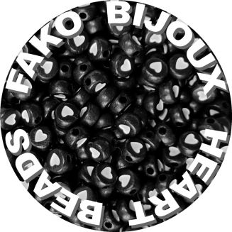 Fako Bijoux® - Hartjes Kralen - Acryl - 7mm - Sieraden Maken - 250 Stuks - Zwart