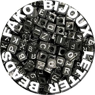 Fako Bijoux® - Letterkralen Vierkant - Letter Beads - Alfabet Kralen - Sieraden Maken - 500 Stuks - Zwart/Zilver