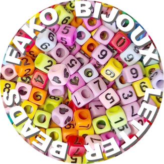 Fako Bijoux® - Cijferkralen Vierkant - Number Beads - Acryl Kralen - Sieraden Maken - 250 Stuks - Mix