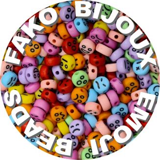 Fako Bijoux® - Crazy Emoji Kralen - Acryl - 7mm - Sieraden Maken - 250 Stuks - Mix