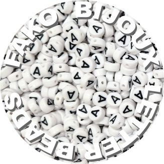 Fako Bijoux® - Letterkralen A - Letter Beads - Alfabet Kralen - Klinkers - Sieraden Maken - 250 Stuks - Wit
