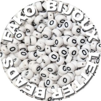 Fako Bijoux® - Letterkralen O - Letter Beads - Alfabet Kralen - Klinkers - Sieraden Maken - 250 Stuks - Wit