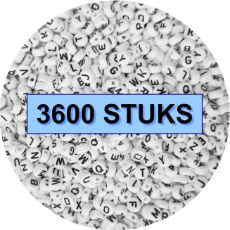 Fako Bijoux® - Letterkralen Rond Bulk - Letter Beads - Alfabet Kralen - Sieraden Maken - 3600 Stuks - Wit