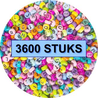 Fako Bijoux® - Letterkralen Rond Bulk - Letter Beads - Alfabet Kralen - Sieraden Maken - 3600 Stuks - Mix