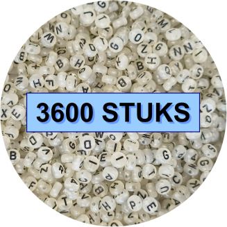 Fako Bijoux® - Letterkralen Rond Bulk - Letter Beads - Alfabet Kralen - Sieraden Maken - 3600 Stuks - Glow