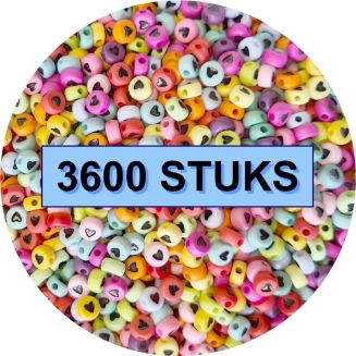 Fako Bijoux® - Hartjes Kralen Bulk - Acryl - 7mm - Sieraden Maken - 3600 Stuks - Mix