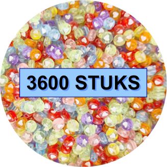 Fako Bijoux® - Hartjes Kralen Bulk - Acryl - 7mm - Sieraden Maken - 3600 Stuks - Transparant