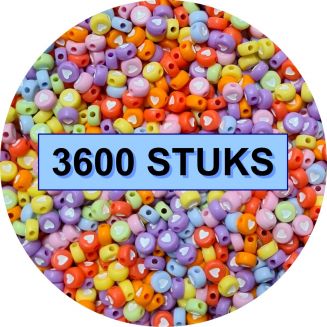 Fako Bijoux® - Hartjes Kralen Bulk - Acryl - 7mm - Sieraden Maken - 3600 Stuks - Candy