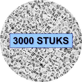 Fako Bijoux® - Letterkralen Vierkant Bulk - Letter Beads - Alfabet Kralen - Sieraden Maken - 3000 Stuks - Wit