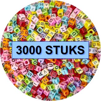 Fako Bijoux® - Letterkralen Vierkant Bulk - Letter Beads - Alfabet Kralen - Sieraden Maken - 3000 Stuks - Mix
