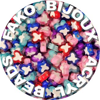 Fako Bijoux® - Acryl Kralen - Vlindertjes Duo - 10mm - Sieraden Maken - 200 Stuks - Mix