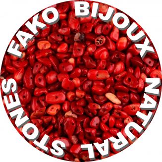 Fako Bijoux® - Stukjes Natuursteen - Natuursteen Chips - Stukjes Onregelmatige Natuursteen Split In Doosje - 5-8mm - 60-70 Gram - Imitatie Rood Koraal